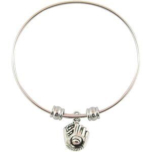 Baseball Glove Charm Bangle Bracelet